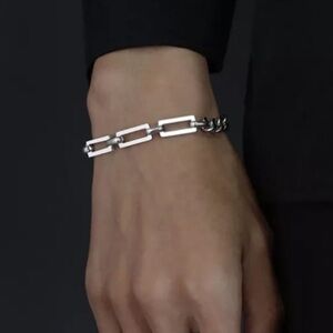 NEW Unique Silver Chain Link Bracelet
